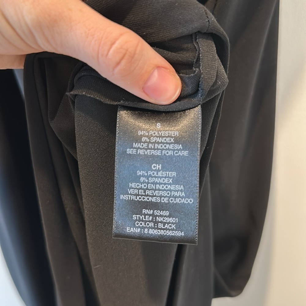 Norma Kamali Black Midi Dress Stretch Jersey Knit Funeral Mature Wedding Guest - Picture 9 of 15